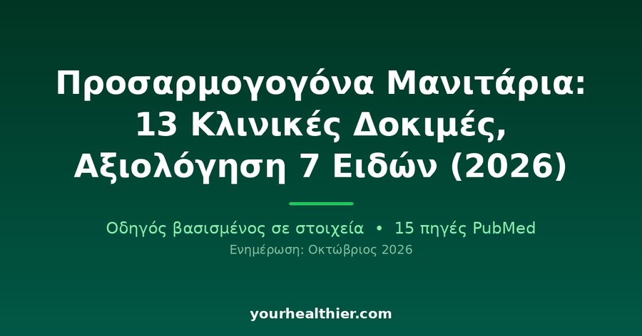 Προσαρμογογόνα Μανιτάρια: 13 Κλινικές Δοκιμές, Αξιολόγηση 7 Ειδών (2026)