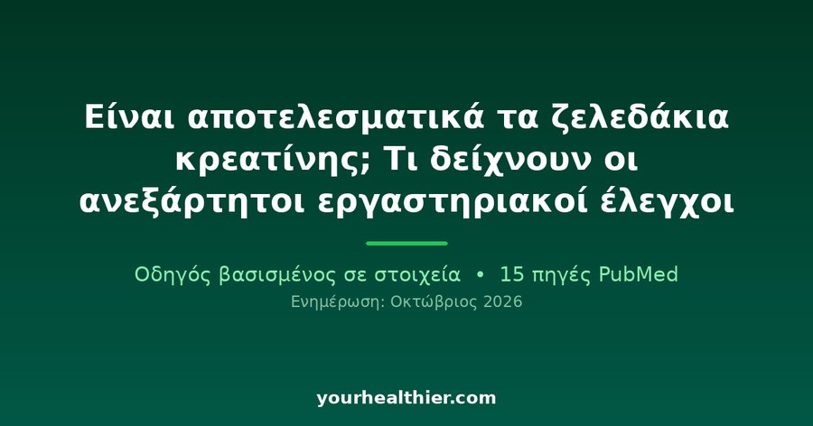 Είναι αποτελεσματικά τα ζελεδάκια κρεατίνης; Τι δείχνουν οι ανεξάρτητοι εργαστηριακοί έλεγχοι