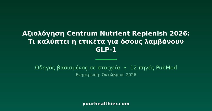 Αξιολόγηση Centrum Nutrient Replenish 2026: Τι καλύπτει η ετικέτα για όσους λαμβάνουν GLP-1