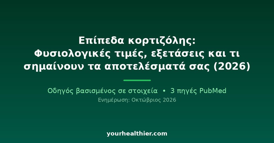 Επίπεδα κορτιζόλης: Φυσιολογικές τιμές, εξετάσεις και τι σημαίνουν τα αποτελέσματά σας (2026)