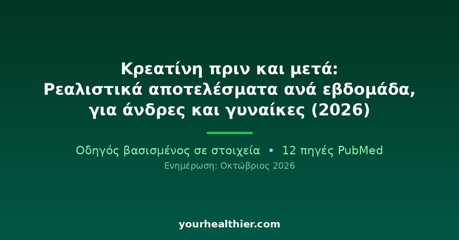 Κρεατίνη πριν και μετά: Ρεαλιστικά αποτελέσματα ανά εβδομάδα, για άνδρες και γυναίκες (2026)