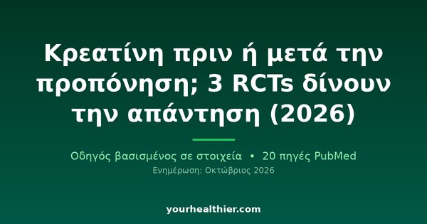 Κρεατίνη πριν ή μετά την προπόνηση; 3 RCTs δίνουν την απάντηση (2026)
