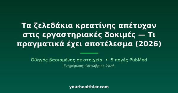 Τα ζελεδάκια κρεατίνης απέτυχαν στις εργαστηριακές δοκιμές — Τι πραγματικά έχει αποτέλεσμα (2026)