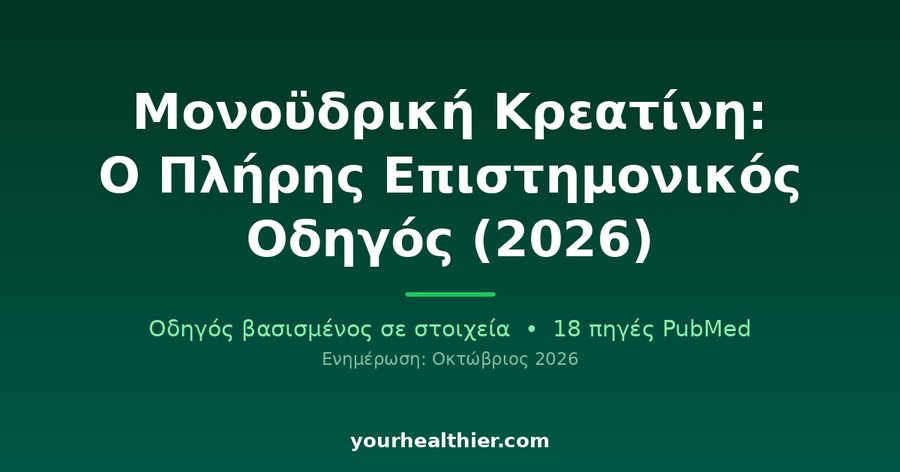 Μονοϋδρική Κρεατίνη: Ο Πλήρης Επιστημονικός Οδηγός (2026)