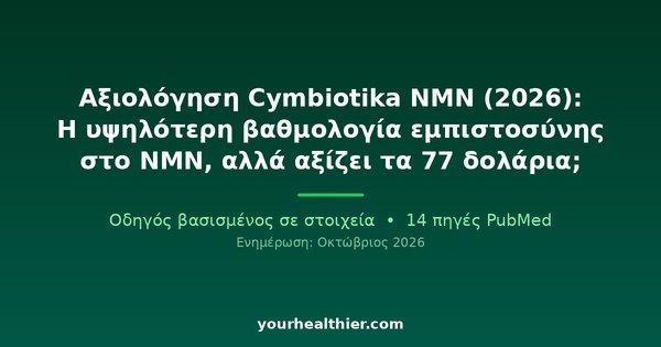 Αξιολόγηση Cymbiotika NMN (2026): Η υψηλότερη βαθμολογία εμπιστοσύνης στο NMN, αλλά αξίζει τα 77 δολάρια;
