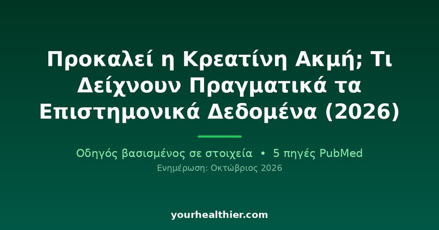 Προκαλεί η Κρεατίνη Ακμή; Τι Δείχνουν Πραγματικά τα Επιστημονικά Δεδομένα (2026)