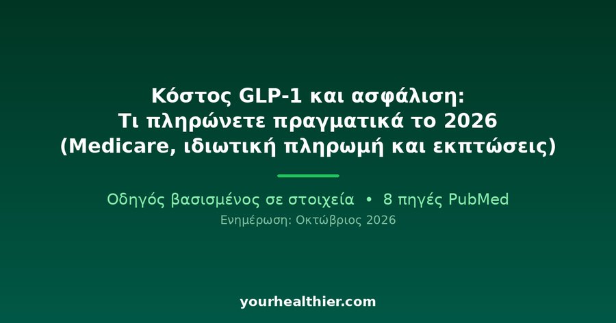 Κόστος GLP-1 και ασφάλιση: Τι πληρώνετε πραγματικά το 2026 (Medicare, ιδιωτική πληρωμή και εκπτώσεις)