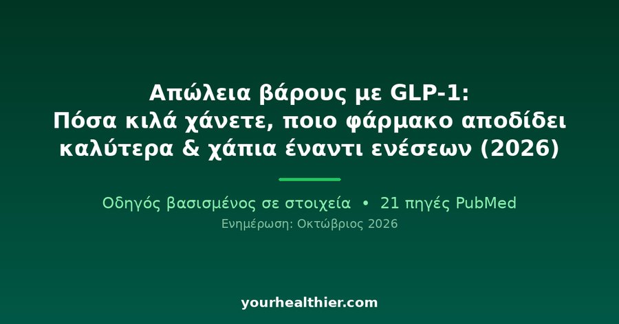 Απώλεια βάρους με GLP-1: Πόσα κιλά χάνετε, ποιο φάρμακο αποδίδει καλύτερα & χάπια έναντι ενέσεων (2026)