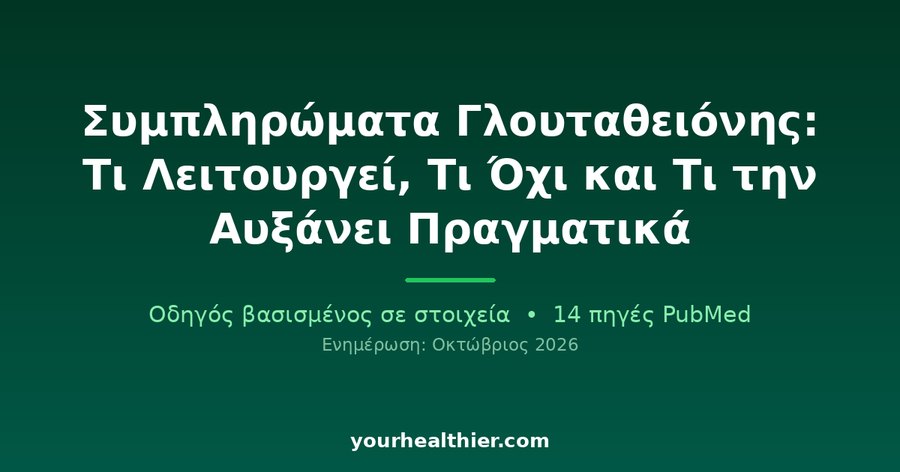 Συμπληρώματα Γλουταθειόνης: Τι Λειτουργεί, Τι Όχι και Τι την Αυξάνει Πραγματικά