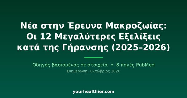 Νέα στην Έρευνα Μακροζωίας: Οι 12 Μεγαλύτερες Εξελίξεις κατά της Γήρανσης (2025–2026)