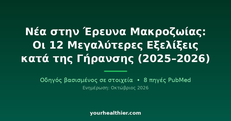 Νέα στην Έρευνα Μακροζωίας: Οι 12 Μεγαλύτερες Εξελίξεις κατά της Γήρανσης (2025–2026)