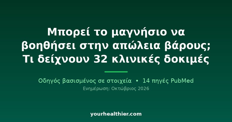 Μπορεί το μαγνήσιο να βοηθήσει στην απώλεια βάρους; Τι δείχνουν 32 κλινικές δοκιμές