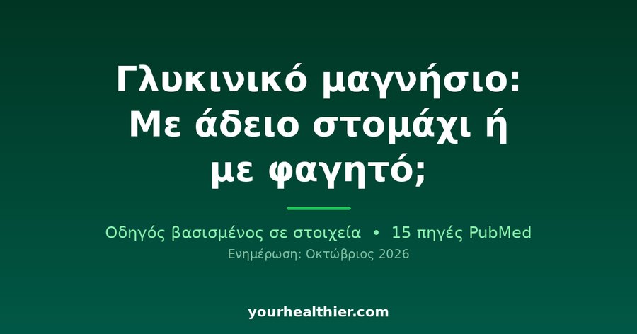 Γλυκινικό μαγνήσιο: Με άδειο στομάχι ή με φαγητό;