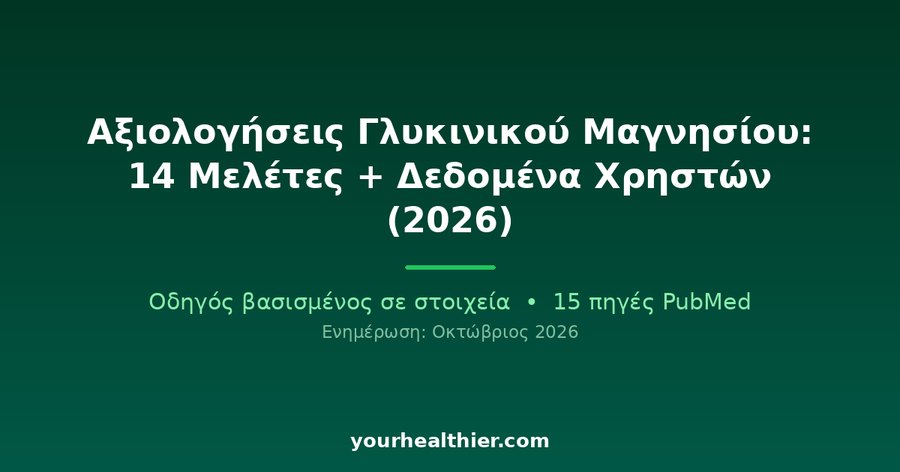 Αξιολογήσεις Γλυκινικού Μαγνησίου: 14 Μελέτες + Δεδομένα Χρηστών (2026)