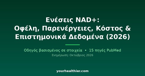 Ενέσεις NAD+: Οφέλη, Παρενέργειες, Κόστος & Επιστημονικά Δεδομένα (2026)